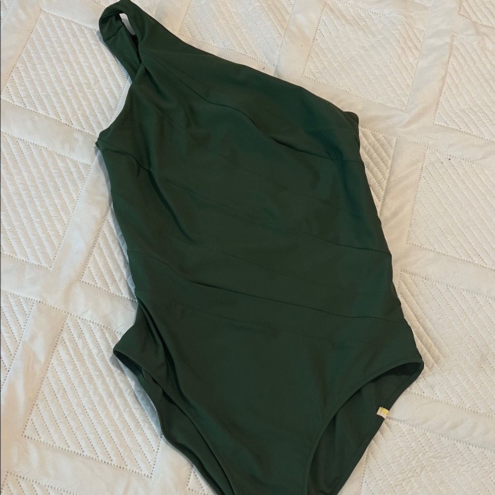 Summersalt One-Shoulder One Piece in Dark Green